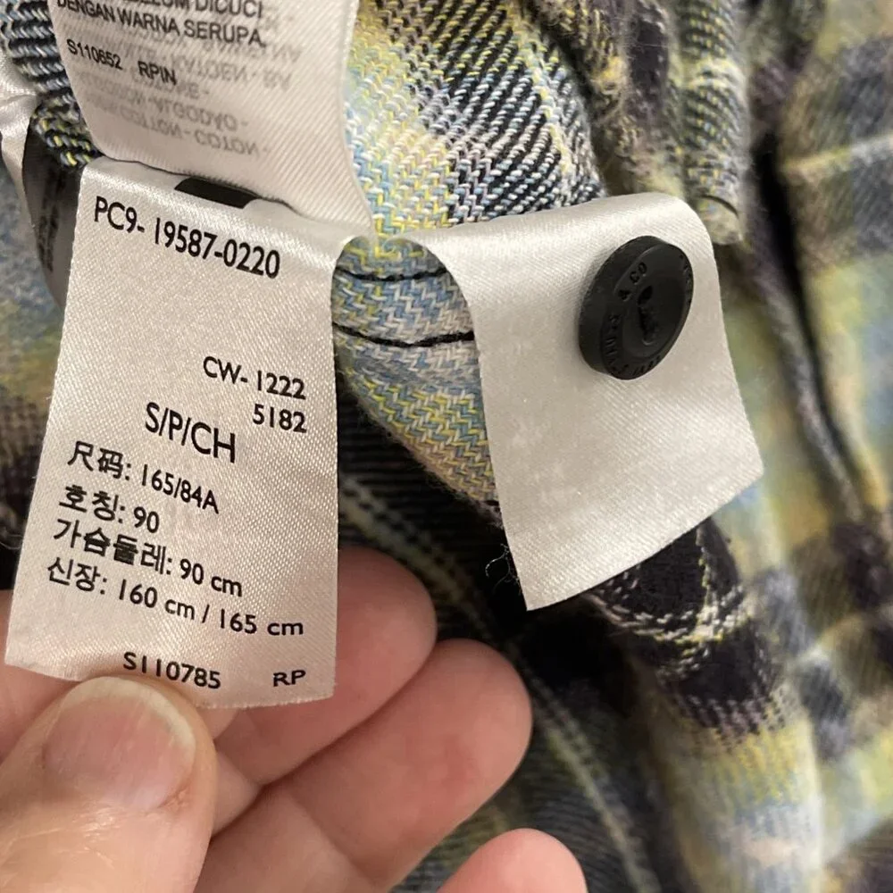 Levis Plaid Relaxed Fit Flannel Long Sleeve Button up Shirt‎ Men’s Sz S Green